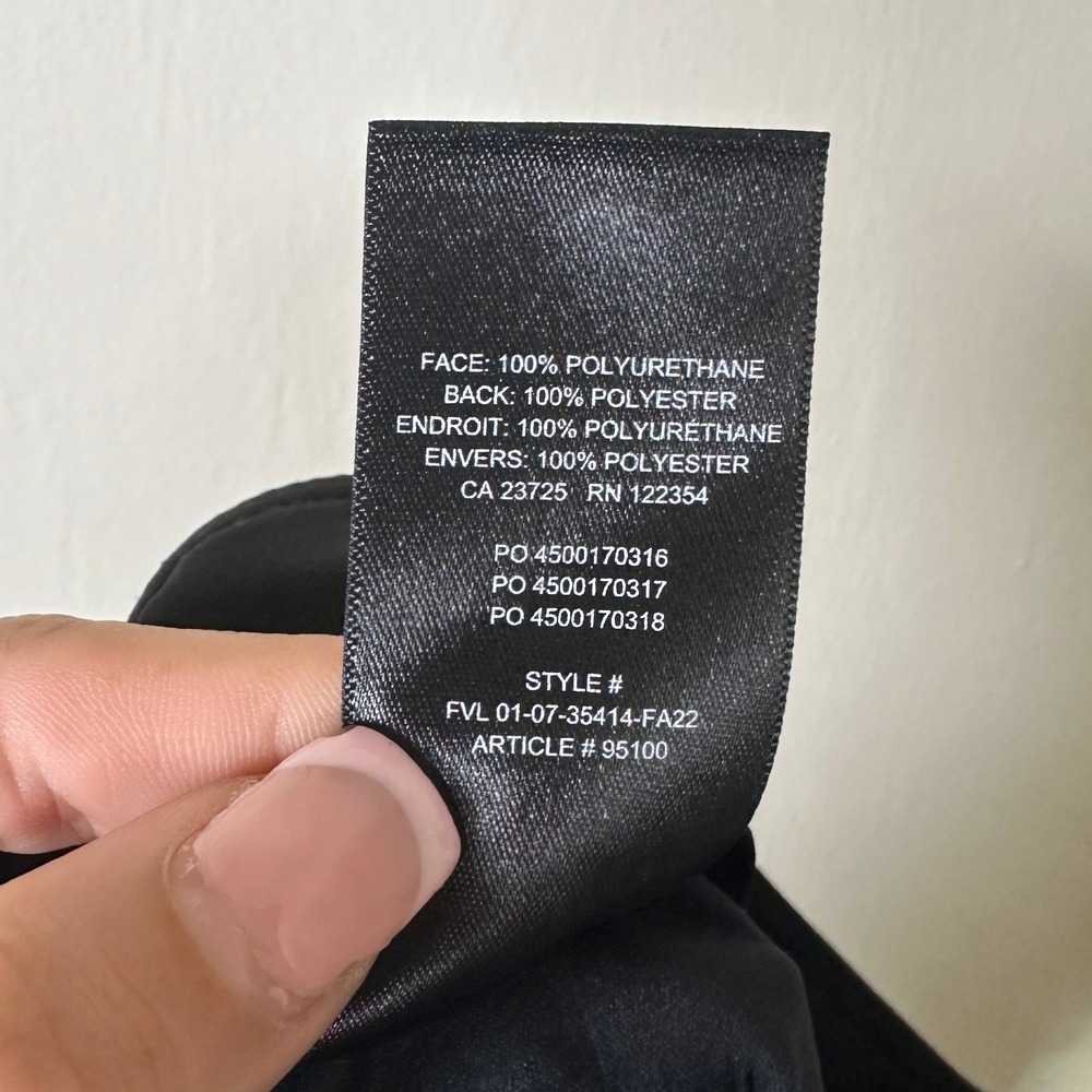 Babaton Aritzia Black Faux Leather Wrap Mini Skirt Asymmetrical, Size 0 - Picture 8 of 8
